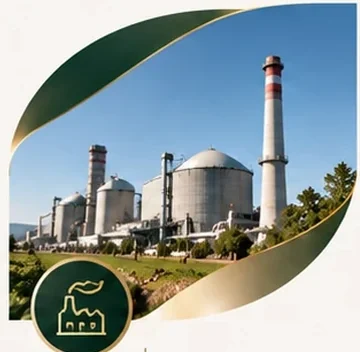 Industrial plant with a stack, 01