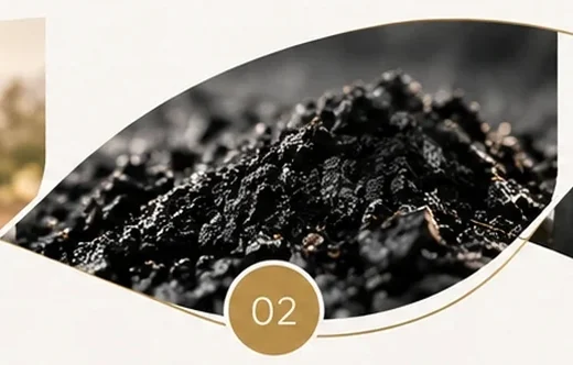 A pile of biochar