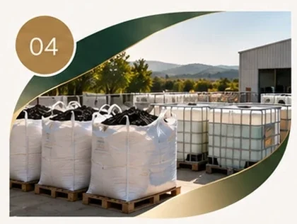 Big bags beside liquid containers ready for supply, 04